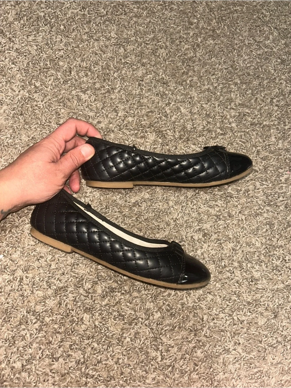 Girls Quilted Bow Dress Shoes size 2